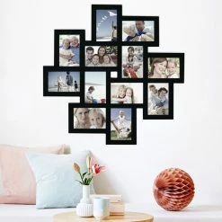 Discount ๐ Adeco 12 Opening 4 X 6" Black Collage Wall Picture Frame ๐ 12 Discount ๐ Adeco 12 Opening 4 X 6" Black Collage Wall Picture Frame ๐ -Adeco Shop 12 opening Wooden Wall Black Collage Photo Picture Frame Wall Art