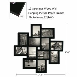 Discount ๐ Adeco 12 Opening 4 X 6" Black Collage Wall Picture Frame ๐ 15 Discount ๐ Adeco 12 Opening 4 X 6" Black Collage Wall Picture Frame ๐ -Adeco Shop 12 opening Wooden Wall Black Collage Photo Picture Frame Wall Art 3
