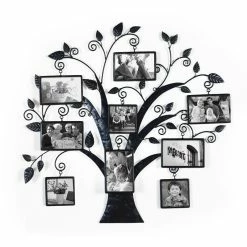 Hot Sale 💯 ADECO 9 Openings Tree Picture Frame Collage Metal Wall Hanging Photo 😍 -Adeco Shop ADECO 9 Openings Tree Picture Frame Collage Metal Wall Hanging Photo 3