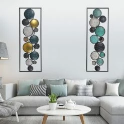 Brand new ⭐ ADECO Abstract Pattern Rectangle Frame Accents Wall Decor Set Of 2 - Medium 😀