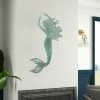 Coupon 😉 ADECO Blue Mermaid Metal Wall Art Decor For Home Garden Living Room 🔔