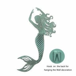 Coupon 😉 ADECO Blue Mermaid Metal Wall Art Decor For Home Garden Living Room 🔔 -Adeco Shop ADECO Blue Mermaid Metal Wall Art Decor for Home Garden Living Room 7