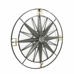 Discount 😀 ADECO Compass Decor Metal Wall Hanging Art For Nature Home Gift 👍 -Adeco Shop ADECO Compass Decor Metal Wall Hanging Art For Nature Home Gift 4