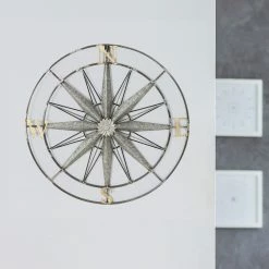 Discount 😀 ADECO Compass Decor Metal Wall Hanging Art For Nature Home Gift 👍 -Adeco Shop ADECO Compass Decor Metal Wall Hanging Art For Nature Home Gift 5