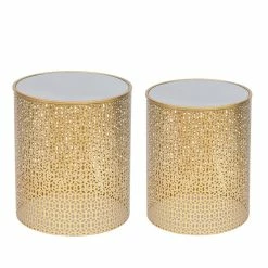 New ⌛ Adeco End Table Set Of 2 Coffee Nightstand Accent Nesting Side Stool - Set Of 2 🌟 -Adeco Shop ADECO End Table Set of 2 Coffee Nightstand Accent Nesting Side Stool 10