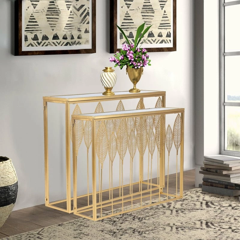 Cheap ๐ฅฐ ADECO End Table Set Of 2 Gold Leaves Accent Coffee Nightstands Stool ๐ฅฐ 3 Cheap ๐ฅฐ ADECO End Table Set Of 2 Gold Leaves Accent Coffee Nightstands Stool ๐ฅฐ