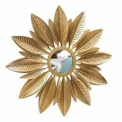 Cheap ✨ Adeco Flower Urban Design Metal Wall Art Decor With Mirrow - Medium 👍 -Adeco Shop ADECO Flower Urban Design Metal Wall Art Decor with Mirrow 2