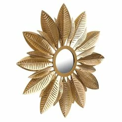 Cheap ✨ Adeco Flower Urban Design Metal Wall Art Decor With Mirrow - Medium 👍 -Adeco Shop ADECO Flower Urban Design Metal Wall Art Decor with Mirrow 3