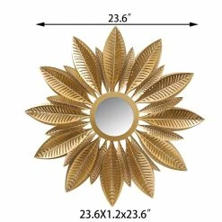 Cheap ✨ Adeco Flower Urban Design Metal Wall Art Decor With Mirrow - Medium 👍 -Adeco Shop ADECO Flower Urban Design Metal Wall Art Decor with Mirrow 6