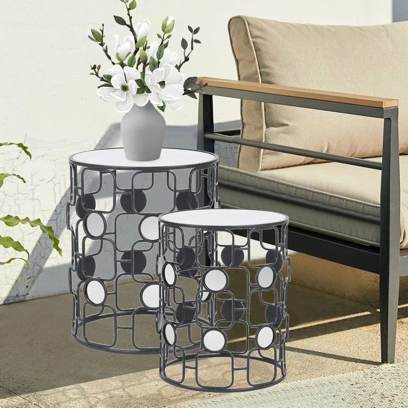 Brand new ๐คฉ ADECO Metal Accent Coffee Stools End Table Side Nightstand Set Of 2 โ 4 Brand new ๐คฉ ADECO Metal Accent Coffee Stools End Table Side Nightstand Set Of 2 โ - Image 2