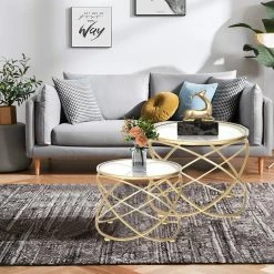 Coupon 👍 ADECO Metal End Table Side Nightstand Accent Coffee Stools Set Of 2 ⌛