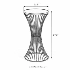 Outlet ✨ Adeco Metal End Table Drum Side Table Nightstand Accent Coffee Table 😍 -Adeco Shop ADECO Metal End Table Slim Waist Side Nightstand Accent Coffee Table 3