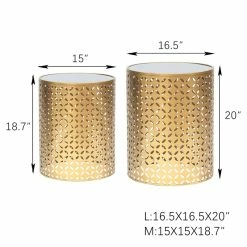 Coupon 😉 ADECO Metal End Tables Set Of 2 Gold Nesting Side Coffee Table ⭐ -Adeco Shop ADECO Metal End Tables Set of 2 Gold Nesting Side Coffee Table 4