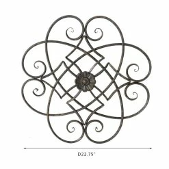 Wholesale 👍 ADECO Metal Flower Wall Decor Black Scrolled Flower Living Room Art ⭐ -Adeco Shop ADECO Metal Flower Wall Decor Black Scrolled Flower Living Room Art 2