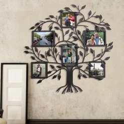 Cheap ๐ ADECO Metal Tree Wall Hanging Collage Picture Photo Frame 6 Openings ๐ฅฐ