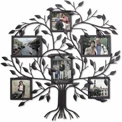 Cheap 🛒 ADECO Metal Tree Wall Hanging Collage Picture Photo Frame 6 Openings 🥰 -Adeco Shop ADECO Metal Tree Wall Hanging Collage Picture Photo Frame 6 Openings 3