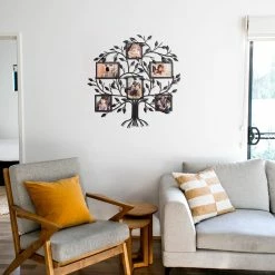 Cheap 🛒 ADECO Metal Tree Wall Hanging Collage Picture Photo Frame 6 Openings 🥰 -Adeco Shop ADECO Metal Tree Wall Hanging Collage Picture Photo Frame 6 Openings 4