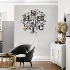 Cheap 🛒 ADECO Metal Tree Wall Hanging Collage Picture Photo Frame 6 Openings 🥰 -Adeco Shop ADECO Metal Tree Wall Hanging Collage Picture Photo Frame 6 Openings 7
