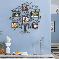 Cheap 🛒 ADECO Metal Tree Wall Hanging Collage Picture Photo Frame 6 Openings 🥰 -Adeco Shop ADECO Metal Tree Wall Hanging Collage Picture Photo Frame 6 Openings 8