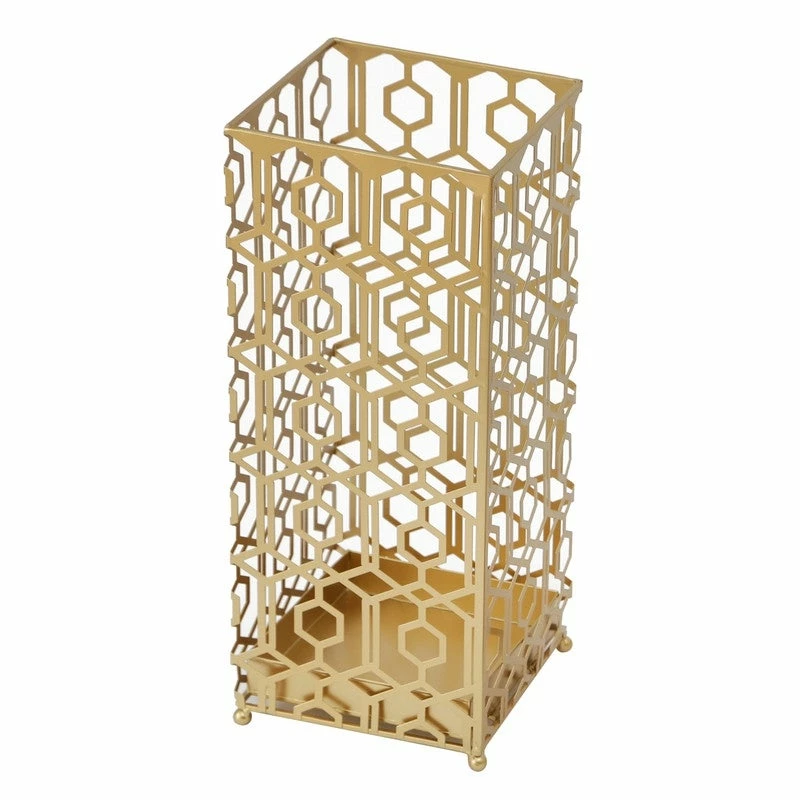 New ๐งจ ADECO Metal Umbrella Stand Gold Square Rack Cane Walk Stick Drip Tray โจ 4 New ๐งจ ADECO Metal Umbrella Stand Gold Square Rack Cane Walk Stick Drip Tray โจ - Image 2