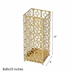 New ๐งจ ADECO Metal Umbrella Stand Gold Square Rack Cane Walk Stick Drip Tray โจ 12 New ๐งจ ADECO Metal Umbrella Stand Gold Square Rack Cane Walk Stick Drip Tray โจ -Adeco Shop ADECO Metal Umbrella Stand Gold Square Rack Cane Walk Stick Drip Tray 2