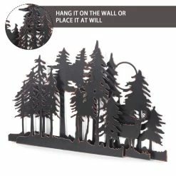 Best deal ✨ ADECO Metal Wall Décor Black Art Panel Sculptures For Indoor Outdoor 🔥 -Adeco Shop ADECO Metal Wall DC3A9cor Black Art Panel Sculptures for Indoor Outdoor 8