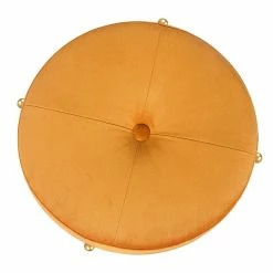 Discount 👍 ADECO Modern Upholstered Velvet Storage Ottoman Round Vanity Chair 👍 -Adeco Shop ADECO Modern Upholstered Velvet Storage Ottoman Round Vanity Chair 8