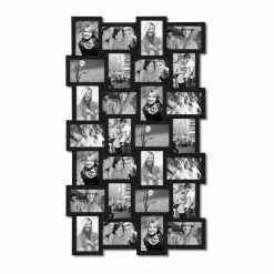 Best Pirce 🎁 ADECO Photo Frame 28 Opening Black Wood Wall Hanging Collage Clustered 👏 -Adeco Shop ADECO Photo Frame 28 Opening Black Wood Wall Hanging Collage Clustered 4