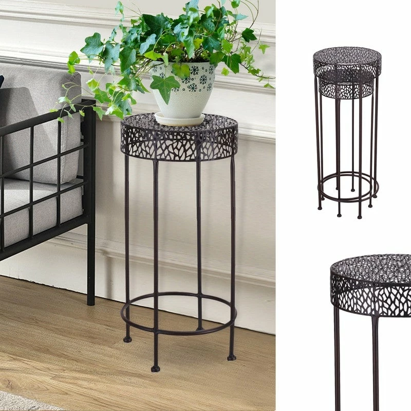 Buy 🌟 ADECO Potted Plant Stand Round Iron Floor Flower Rack Set Of 2 🤩 11 Buy 🌟 ADECO Potted Plant Stand Round Iron Floor Flower Rack Set Of 2 🤩 - Image 9