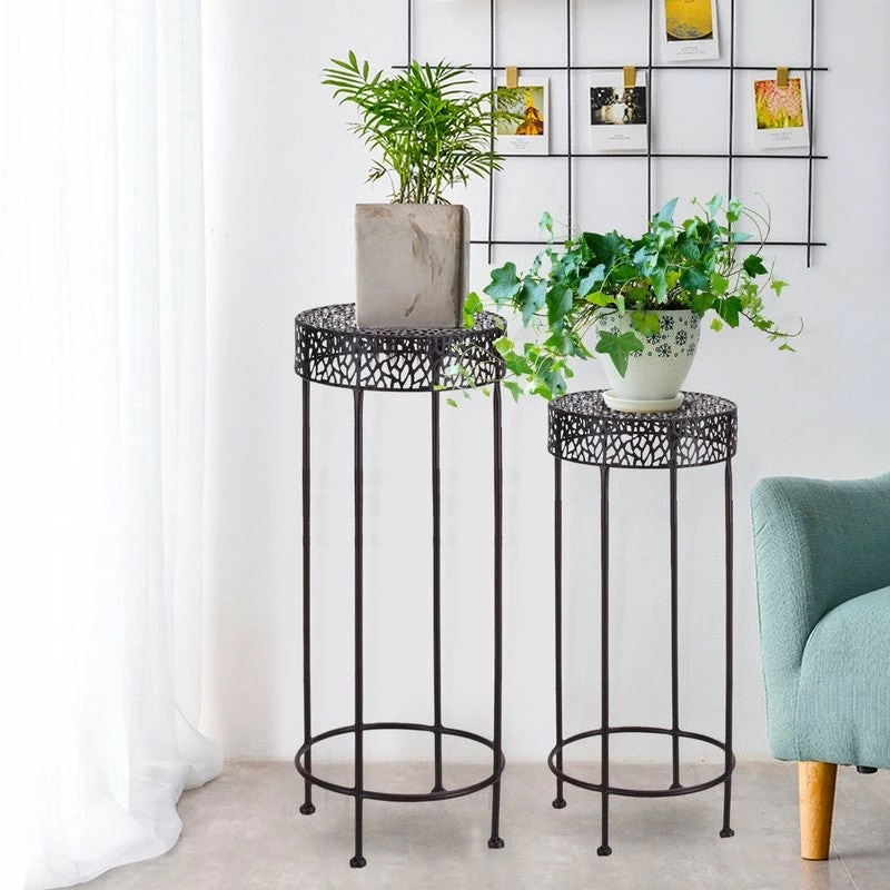 Buy 🌟 ADECO Potted Plant Stand Round Iron Floor Flower Rack Set Of 2 🤩 3 Buy 🌟 ADECO Potted Plant Stand Round Iron Floor Flower Rack Set Of 2 🤩