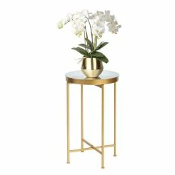 Cheap ✨ Adeco Round End Table Gold Metal Side Nightstand Accent Coffee Tables - 15""(D)x 15""(W)x 25.7""(H) 🥰 14 Cheap ✨ Adeco Round End Table Gold Metal Side Nightstand Accent Coffee Tables - 15""(D)x 15""(W)x 25.7""(H) 🥰 -Adeco Shop ADECO Round End Table Gold Metal Side Nightstand Accent Coffee Tables 4