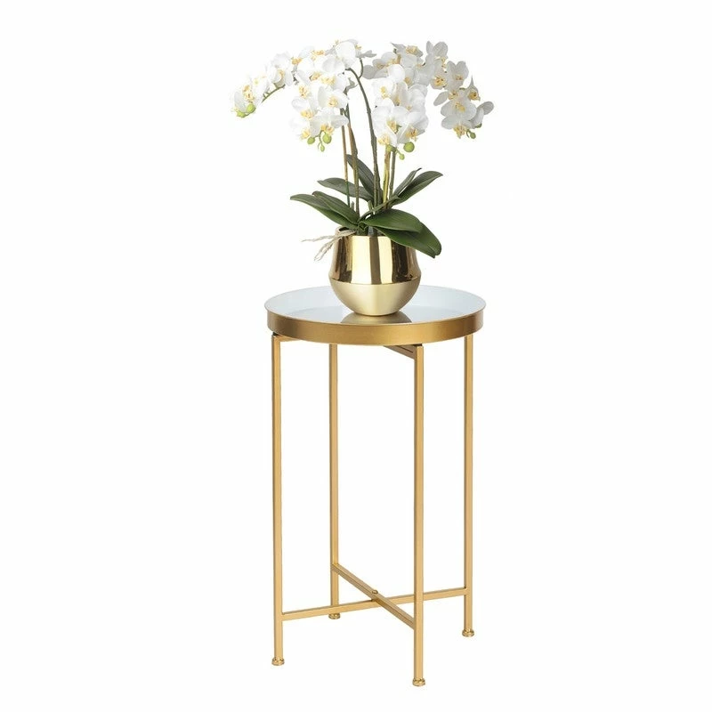 Cheap ✨ Adeco Round End Table Gold Metal Side Nightstand Accent Coffee Tables - 15""(D)x 15""(W)x 25.7""(H) 🥰 7 Cheap ✨ Adeco Round End Table Gold Metal Side Nightstand Accent Coffee Tables - 15""(D)x 15""(W)x 25.7""(H) 🥰 - Image 5