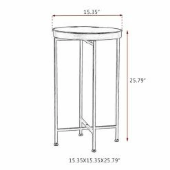 Cheap ✨ Adeco Round End Table Gold Metal Side Nightstand Accent Coffee Tables - 15""(D)x 15""(W)x 25.7""(H) 🥰 15 Cheap ✨ Adeco Round End Table Gold Metal Side Nightstand Accent Coffee Tables - 15""(D)x 15""(W)x 25.7""(H) 🥰 -Adeco Shop ADECO Round End Table Gold Metal Side Nightstand Accent Coffee Tables 5