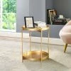 Deals 👍 Adeco Side Table 2-Tier Metal Round End Table With Removable Tray - 17.5""(D)x 17.5""(W)x 20.7""(H) 🎁 -Adeco Shop ADECO Side Table 2 Tier Metal Round End Table with Removable Tray