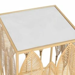 Outlet 🔥 ADECO Square End Table Leaves Metal Coffee Accent Nightstand Set Of 2 🛒 20 Outlet 🔥 ADECO Square End Table Leaves Metal Coffee Accent Nightstand Set Of 2 🛒 -Adeco Shop ADECO Square End Table Leaves Metal Coffee Accent Nightstand Set of 2 6