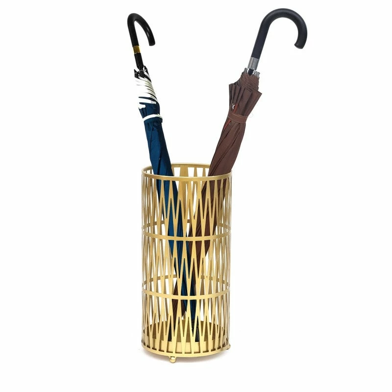 Outlet 😀 ADECO Stand Gold Round RackMetal Umbrella Cane Walk Stick Drip Tray 🔔 7 Outlet 😀 ADECO Stand Gold Round RackMetal Umbrella Cane Walk Stick Drip Tray 🔔 - Image 5
