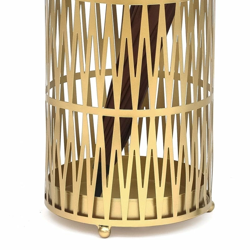 Outlet 😀 ADECO Stand Gold Round RackMetal Umbrella Cane Walk Stick Drip Tray 🔔 10 Outlet 😀 ADECO Stand Gold Round RackMetal Umbrella Cane Walk Stick Drip Tray 🔔 - Image 8
