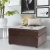 Top 10 ⭐ ADECO Storage Ottoman Square Bench Tufted Footrest For Living Room Velvet Grey 🎁