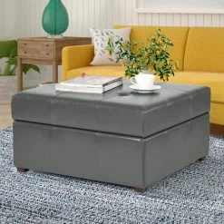Top 10 ⭐ ADECO Storage Ottoman Square Bench Tufted Footrest For Living Room Velvet Grey 🎁 -Adeco Shop ADECO Storage Ottoman Square Bench Tufted Footrest for Living Room 12