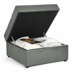 Top 10 ⭐ ADECO Storage Ottoman Square Bench Tufted Footrest For Living Room Velvet Grey 🎁 -Adeco Shop ADECO Storage Ottoman Square Bench Tufted Footrest for Living Room 14