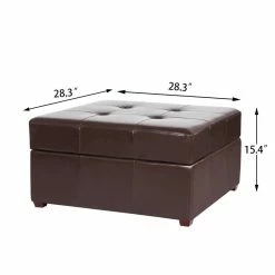 Top 10 ⭐ ADECO Storage Ottoman Square Bench Tufted Footrest For Living Room Velvet Grey 🎁 -Adeco Shop ADECO Storage Ottoman Square Bench Tufted Footrest for Living Room 2