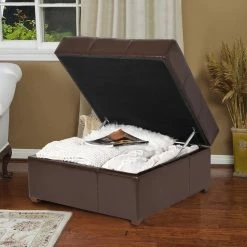 Top 10 ⭐ ADECO Storage Ottoman Square Bench Tufted Footrest For Living Room Velvet Grey 🎁 -Adeco Shop ADECO Storage Ottoman Square Bench Tufted Footrest for Living Room 4