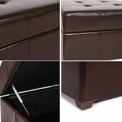 Top 10 ⭐ ADECO Storage Ottoman Square Bench Tufted Footrest For Living Room Velvet Grey 🎁 -Adeco Shop ADECO Storage Ottoman Square Bench Tufted Footrest for Living Room 7