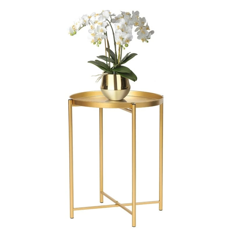 Brand new ๐ Adeco Gold End Table Metal Waterproof Snack Beside Table Accent Coffee Table - 16.9""(D)x 16.9""(W)x 20.5""(H) ๐งจ 7 Brand new ๐ Adeco Gold End Table Metal Waterproof Snack Beside Table Accent Coffee Table - 16.9""(D)x 16.9""(W)x 20.5""(H) ๐งจ - Image 6