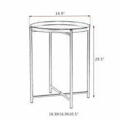 Brand new ๐ Adeco Gold End Table Metal Waterproof Snack Beside Table Accent Coffee Table - 16.9""(D)x 16.9""(W)x 20.5""(H) ๐งจ 26 Brand new ๐ Adeco Gold End Table Metal Waterproof Snack Beside Table Accent Coffee Table - 16.9""(D)x 16.9""(W)x 20.5""(H) ๐งจ -Adeco Shop ADECO Tray End Table Gold Metal Side Small Accent Coffee Nightstand 6