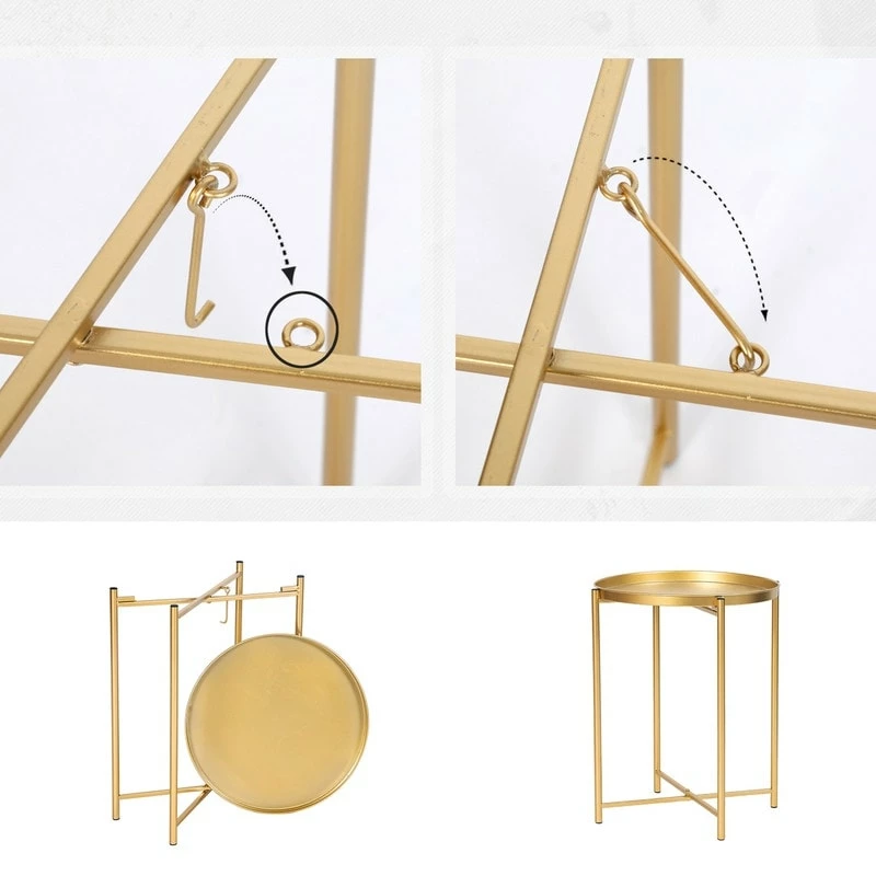 Brand new ๐ Adeco Gold End Table Metal Waterproof Snack Beside Table Accent Coffee Table - 16.9""(D)x 16.9""(W)x 20.5""(H) ๐งจ 13 Brand new ๐ Adeco Gold End Table Metal Waterproof Snack Beside Table Accent Coffee Table - 16.9""(D)x 16.9""(W)x 20.5""(H) ๐งจ - Image 12