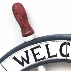 Best Sale ⌛ ADECO Wooden Boat Anchor Crossbar Ship Steering Wheel Wall Decor Beach 👍 -Adeco Shop ADECO Wooden Boat Anchor Crossbar Ship Steering Wheel Wall Decor Beach 9