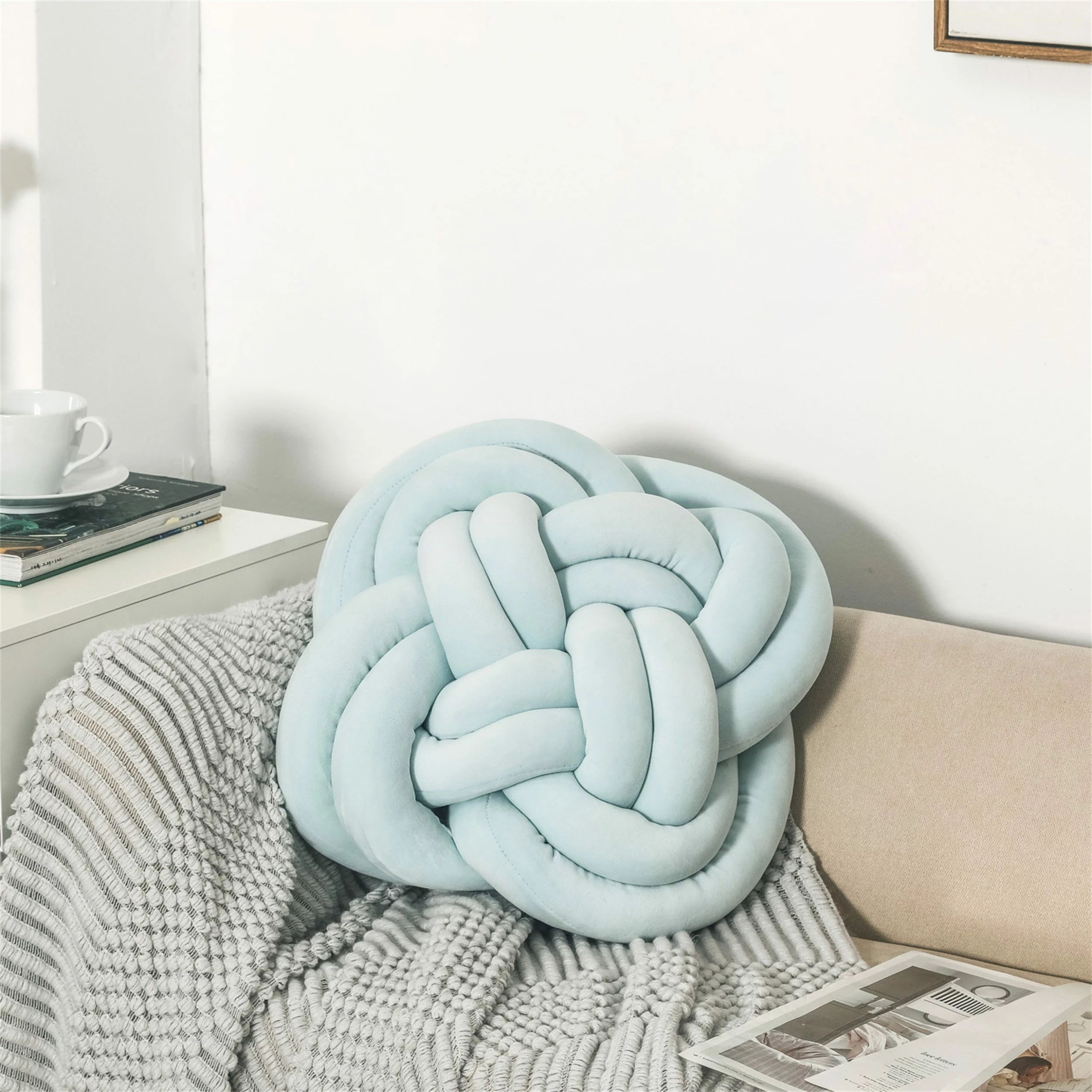Coupon โญ Adeco 13.7" Modern Velvet Knot Ball Throw Pillow Blue ๐ฅ 4 Coupon โญ Adeco 13.7" Modern Velvet Knot Ball Throw Pillow Blue ๐ฅ - Image 2