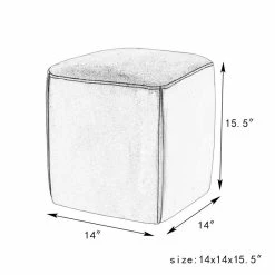 Coupon 😀 Adeco 14" Small Ottoman Footrest Stool- Velvet Seating Stool Ottoman Light Grey ⌛ -Adeco Shop Adeco 1422 Small Ottoman Footrest Stool Velvet Seating Stool Ottoman 3