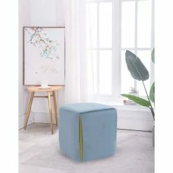 Coupon 😀 Adeco 14" Small Ottoman Footrest Stool- Velvet Seating Stool Ottoman Light Grey ⌛ -Adeco Shop Adeco 1422 Small Ottoman Footrest Stool Velvet Seating Stool Ottoman 6